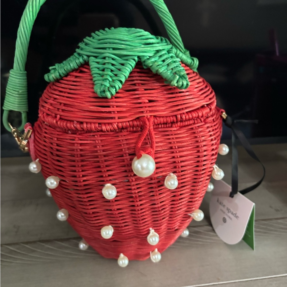 Kate Spade Mini Red and Green Strawberry Bag